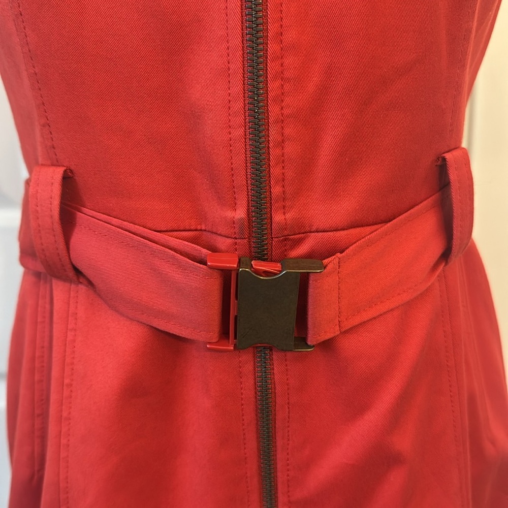 Akris Punto orange/red belted dress - Picture 3 of 11